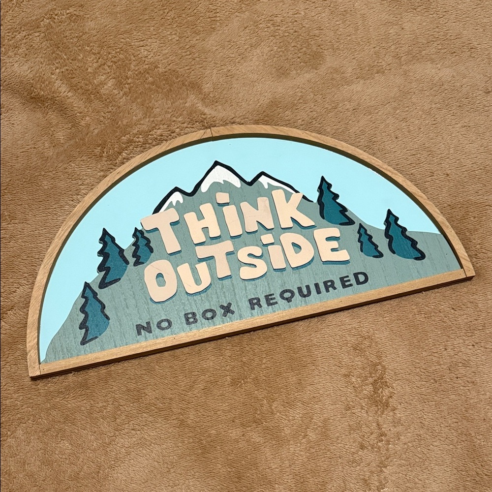 Think Outside Wooden Wall Decor